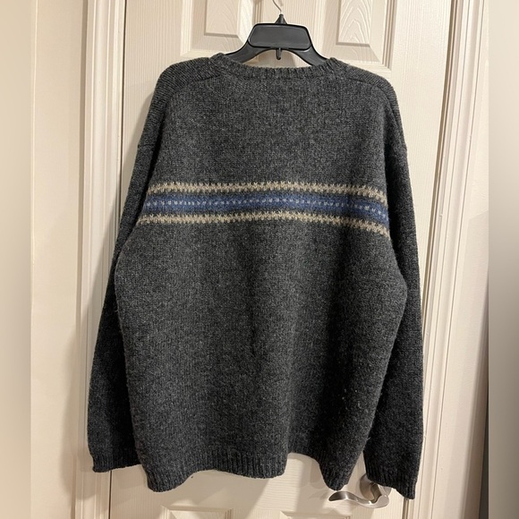 GH Bass Charcoal Shetland Wool Sweater Size XL - Picture 4 of 5
